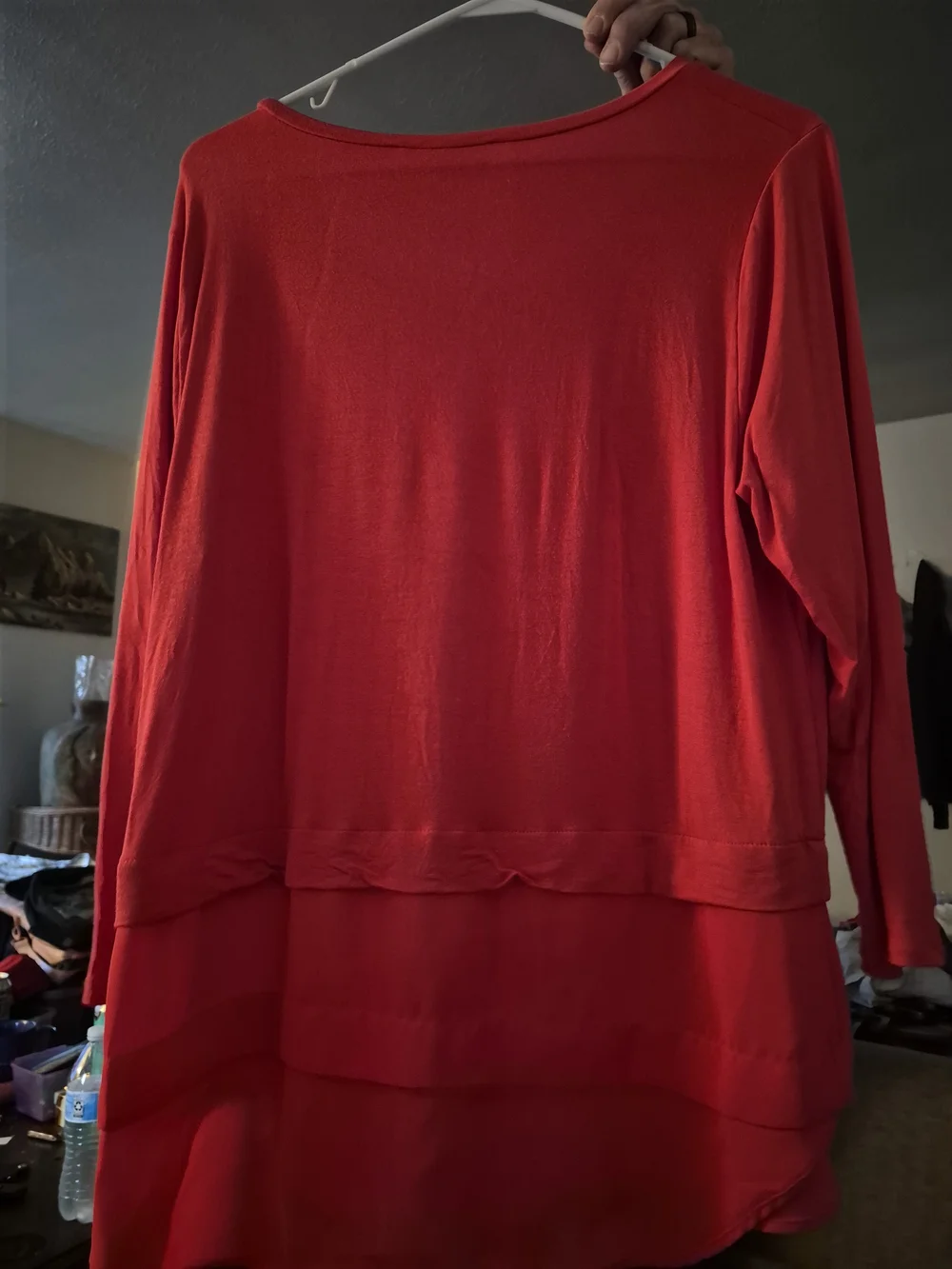 Michael Kors Red Layered Long-Sleeve Tunic